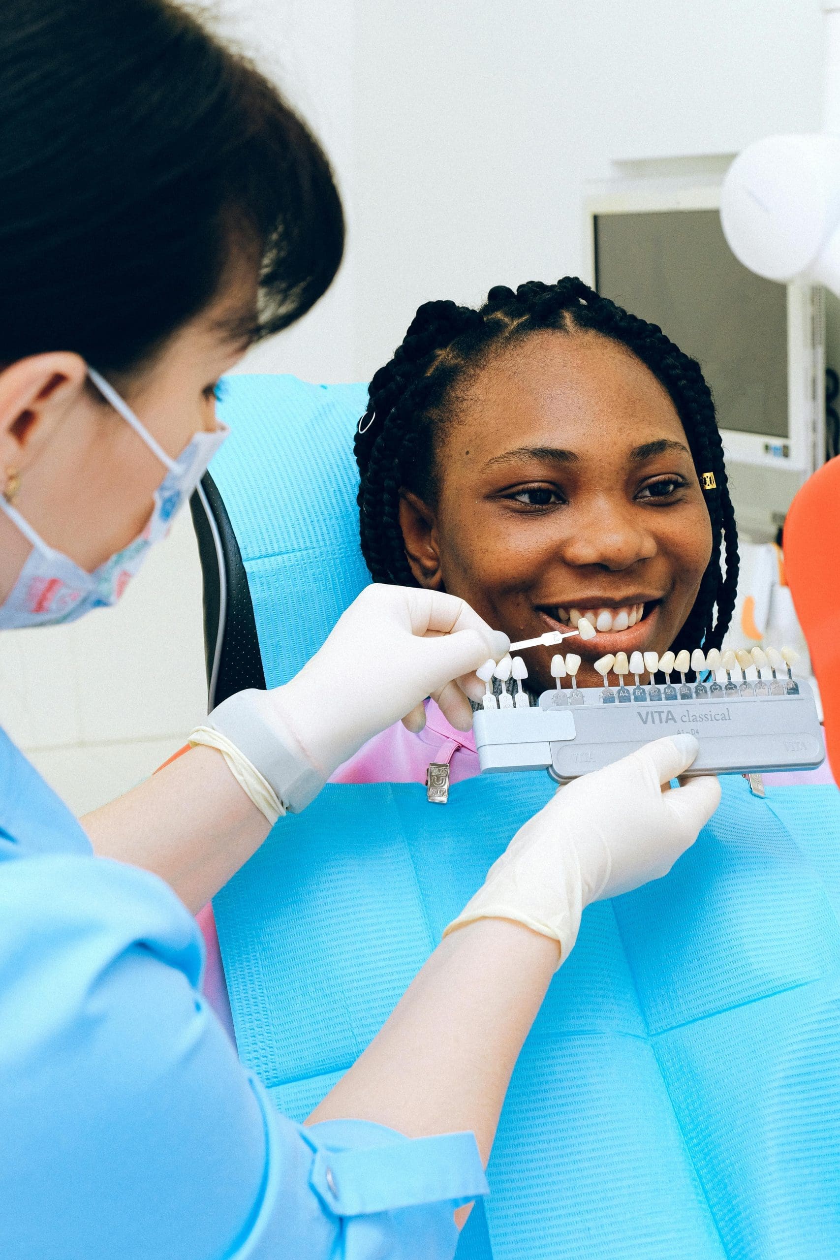 Women getting veneers in clinic
